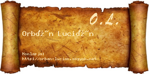 Orbán Lucián névjegykártya