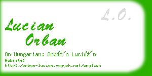 lucian orban business card